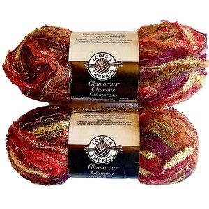 🆕 Loops & Threads Yarn Bulky #6 2 Skeins Glamorous  Fruit Punch Novelty Yarn